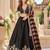 Black Art Silk Semi Stitched Lehenga Choli with Embroidery Work
