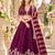 Wine Art Silk Semi Stitched Lehenga Choli with Embroidery Work