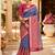 royal blue jacquard saree with silver zari weaving     elegant party wear ethnic saree