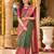 green jacquard saree with silver zari weaving     elegant party wear ethnic saree