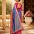 royal blue jacquard saree with silver zari weaving     elegant party wear ethnic saree