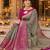 grey jacquard saree with silver zari weaving     elegant party wear ethnic saree