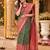 green jacquard saree with silver zari weaving     elegant party wear ethnic saree