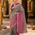 grey jacquard saree with silver zari weaving     elegant party wear ethnic saree
