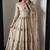 Beige silk blend embroidered anarkali kurta set with pant and dupatta