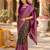 black jacquard saree with silver zari weaving     elegant party wear ethnic saree