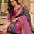 navy blue jacquard saree with silver zari weaving     elegant party wear ethnic saree