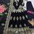 Black silk blend embroidered anarkali kurta set with pant and dupatta