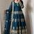 Blue silk blend embroidered anarkali kurta set with pant and dupatta