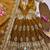 Gold  silk blend embroidered anarkali kurta set with pant and dupatta