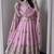 Light pink silk blend embroidered anarkali kurta set with pant and dupatta