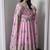 Light pink silk blend embroidered anarkali kurta set with pant and dupatta