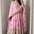 Light pink silk blend embroidered anarkali kurta set with pant and dupatta