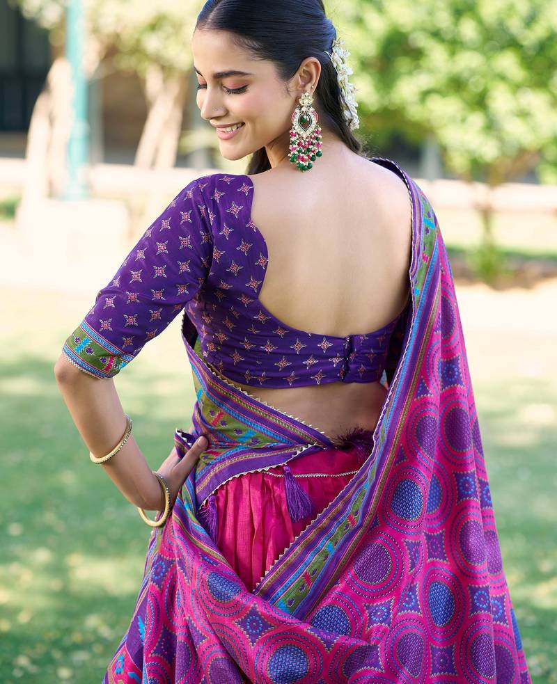 Fabulous Pink Digital Printed Silk Traditional Lehenga Choli With Dupatta