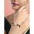 Gold-plated cubic zirconia stone studded & beaded wraparound bracelet