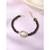 Gold-plated cubic zirconia stone studded & beaded wraparound bracelet