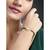 Gold-plated cubic zirconia stone studded & beaded wraparound bracelet