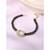 Gold-plated cubic zirconia stone studded & beaded wraparound bracelet