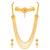 Women's faux ruby & beads studded short & long necklace jewelry set