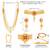 Women's faux ruby & beads studded short & long necklace jewelry set