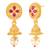Women's faux ruby & beads studded short & long necklace jewelry set