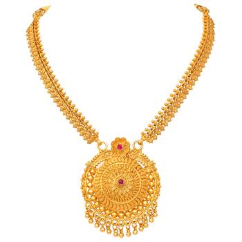 Short long necklace earrings set maharani haar south temple jewelry 3