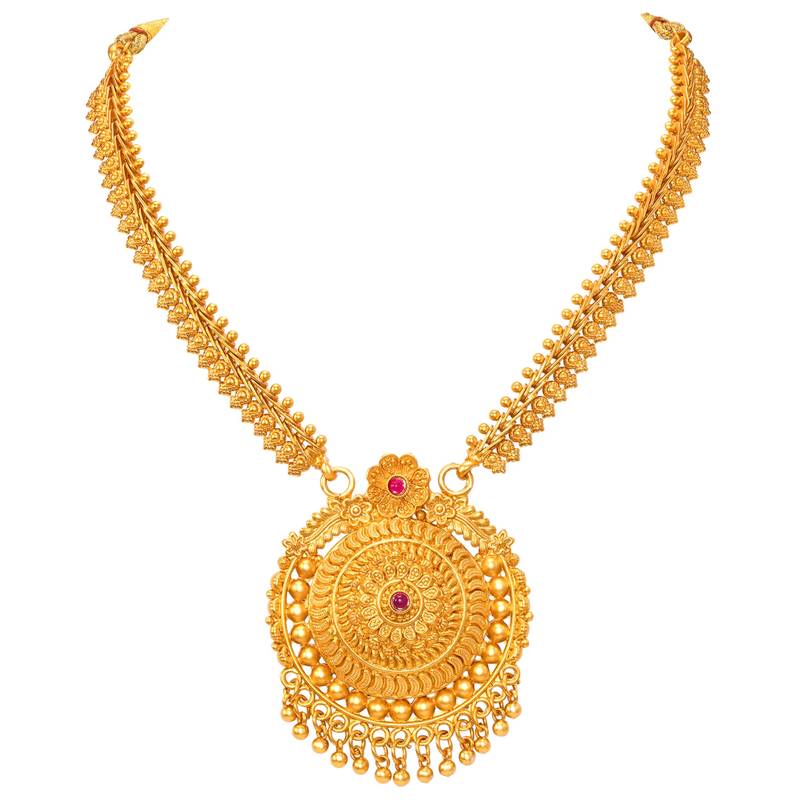 Short long necklace earrings set maharani haar south temple jewelry