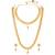 Women's gold toned maharani haar long necklace short necklace & drop