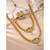 Women's gold toned synthetic stone & pearl studded peacock necklace set