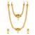 Women's gold toned synthetic stone & pearl studded peacock necklace set