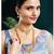 Women's gold toned rani pink synthetic stone & pearl studded maharani haar