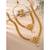 Women's gold toned rani pink synthetic stone & pearl studded maharani haar