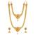 Women's gold toned rani pink synthetic stone & pearl studded maharani haar