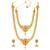 Women's gold toned rani pink synthetic stone & pearl studded maharani haar
