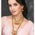Women's synthetic stone studded south set necklace earrings jewelry set