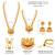 Women's synthetic stone studded south set necklace earrings jewelry set