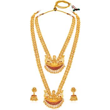 Women's synthetic stone studded south set necklace earrings jewelry set 5