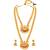 Women's synthetic stone studded south set necklace earrings jewelry set