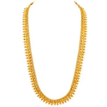 Gold plated maharani haar necklace with earrings south festive wear 3
