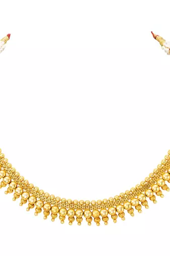 Women's gold toned elegant indian choker necklace with earring jewelry set