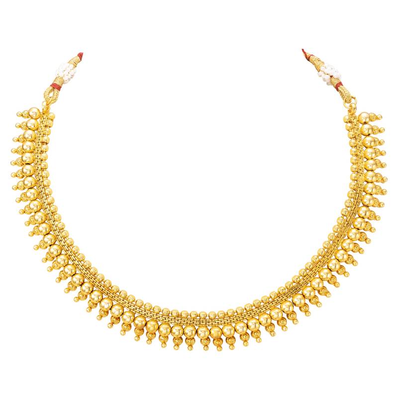 Women's gold toned elegant indian choker necklace with earring jewelry set