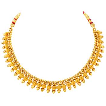 Gold plated ethnic choker necklace with earring traditional jewelry set gift for women 3