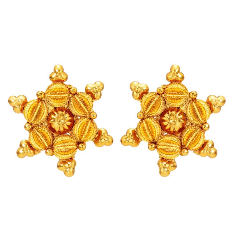 Gold plated ethnic choker necklace with earring traditional jewelry set gift for women