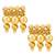 Women's gold toned long maharani haar necklace with earrings south style