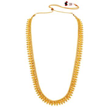 Women's gold toned long maharani haar necklace with stud earrings south 3