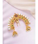 Faux ruby faux emerald & beads studded ethnic hair juda pin jewellery for women
