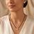 Women's brass silver toned round solitaire mangalsutra set with s-hook