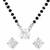 Women's brass silver toned round solitaire mangalsutra set with s-hook