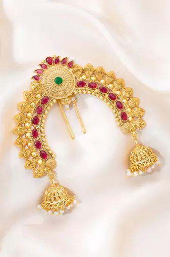 Ethnic hair juda pin brooch festive bridal jewelry for women