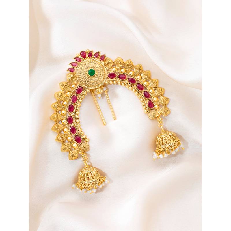 Ethnic hair juda pin brooch festive bridal jewelry for women